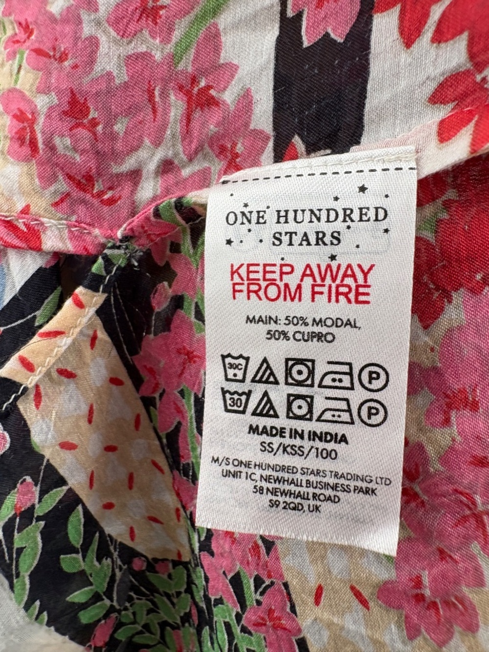 One Hundred Stars Kimono Palazzo Pants 2 Piece Set Boho Floral S/M Art to Wear - Picture 8 of 16